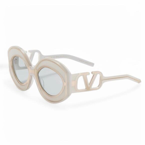 New! Valentino V SOUL II VLS 128D Chic Ivory Sunglasses, Authentic main image 4